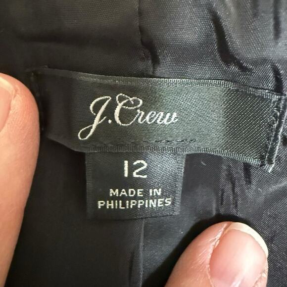 J Crew Going Out Blazer in Stretch Twill Open Front Jacket Gray 12 Academia Prep - Picture 5 of 13